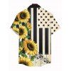 Vintage Couple Outfit Sunflower Star Striped Music Notes Print Ruched Bust Mini Dress and Shirt Set - Noir S | US 4