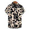 Men's Beach Vacation Shirt Tropical Monstera Palm Leaf Print Button Up Shirt - Noir 5XL