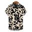 Men's Beach Vacation Shirt Tropical Monstera Palm Leaf Print Button Up Shirt - Noir 5XL