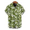 Men's Hawaiian Vacation Shirt Coconut Tree Leopard Print Button Up Shirt - PLANT GREEN 5XL