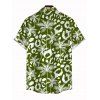 Men's Hawaiian Vacation Shirt Coconut Tree Leopard Print Button Up Shirt - PLANT GREEN 5XL