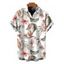 Men's Hawaiian Shirt Tropical Flower Leaf Print Button Up Vacation Shirt - Blanc 5XL