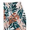 Men's Beach Shorts Tropical Leaf Print Drawstring Straight Vacation Shorts - Vert profond 5XL