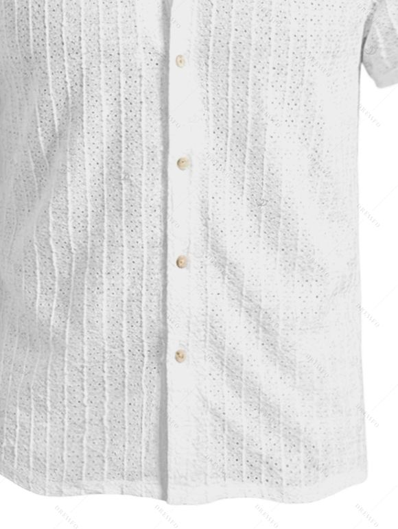 Vacation Couple Outfit Solid Color Textured Jacquard Tied Halter Bikini Swimsuit and Knitted Shirt Set - Blanc S | US 4