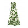 Hawaii Couple Outfit Tribal Hibiscus Floral Print Bowknot Off the Shoulder Jumpsuit and Shirt Set - LIGHT GREEN S | US 4