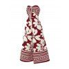 Hawaii Couple Outfit Tribal Hibiscus Floral Print Bowknot Off the Shoulder Jumpsuit and Shirt Set - Rouge Vineux S | US 4
