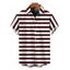 Men's Vintage Shirt Striped Print Turn Down Collar Casual Button Up Shirt - marron foncé 5XL