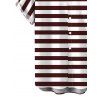 Men's Vintage Shirt Striped Print Turn Down Collar Casual Button Up Shirt - marron foncé 5XL