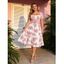 Ensemble vacances : robe mini à bretelles spaghetti imprimée florale et top court uni en dentelle - Rose clair S | US 4