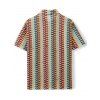 Bohemian Couple Outfit Colorblock Arrow Ethnic Print Off the Shoulder Top Bodycon Skirt and Shirt Set - multicolor S | US 4