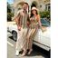Bohemian Couple Outfit Colorblock Arrow Ethnic Print Off the Shoulder Top Bodycon Skirt and Shirt Set - multicolor S | US 4