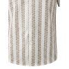 Hawaiian Vacation Couple Outfit Striped Print Textured Shell Decor Halter Tankini Swimsuit and Hollow Out Shirt Set - café lumière S | US 4