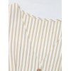 Casual Romper Striped Print V Neck Button Belt Romper - café lumière S | US 4