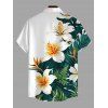 Men's Hawaiian Vacation Shirt Tropical Hibiscus Floral Bamboo Leaf Print Button Up Shirt - Émeraude 5XL