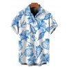 Hawaiian Couple Outfit Lily Floral Shell Print Lace Hollow Out Slit Dress and Shirt Vacation Set - WHITE S | US 4