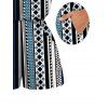 Bohemian Vacation Romper Colorblock Striped Geometric Print Pocket Off the Shoulder Romper - multicolor A XXL | US 14
