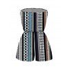 Bohemian Vacation Romper Colorblock Striped Geometric Print Pocket Off the Shoulder Romper - multicolor A M | US 6