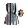 Bohemian Vacation Romper Colorblock Striped Geometric Print Pocket Off the Shoulder Romper - multicolor A M | US 6