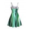 Hawaiian Vacation Couple Outfit Vertical Leaf Print Ruched Bust Mini Dress and Shirt Set - PLANT GREEN S | US 4