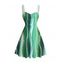 Hawaiian Vacation Dress Vertical Leaf Print Ruched Bust Mini Dress - PLANT GREEN XXXXXL | US 20