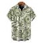 Men's Hawaiian Shirt Sun Moon Tropical Floral Leaf Botanical Print Button Up Shirt - Olive Verte 5XL