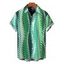 Men's Hawaiian Vacation Shirt Vertical Leaf Print Button Up Shirt - PLANT GREEN 5XL