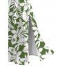 Hawaiian Vacation Dress Tropical Floral Leaf Print Lace Hollow Out Slit Dress - Olive Verte XXXXXL | US 20