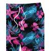 Men's Beach Shorts Starfish Floral Leaf Marine Life Print Pocket Drawstring Board Shorts - multicolor 5XL