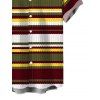 Men's Hawaiian Printed Shirt Vintage Colorblock Striped Print Button Up Shirt - multicolor A XL