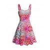 Beach Vacation Dress Ombre Sequined Leopard Print Ruched Bust Mini Dress - Rose XL | US 12