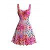 Beach Vacation Dress Ombre Sequined Leopard Print Ruched Bust Mini Dress - Rose XXXL | US 16