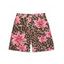 Men's Beach Shorts Leopard Lily Floral Print Pocket Drawstring Board Shorts - Rose 5XL