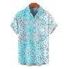 Men's Beach Vacation Shirt Ombre Sequined Leopard Print Button Up Shirt - Bleu 5XL