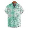 Men's Beach Vacation Shirt Ombre Sequined Leopard Print Button Up Shirt - Vert Menthe 5XL