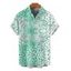 Men's Beach Vacation Shirt Ombre Sequined Leopard Print Button Up Shirt - Bleu 5XL