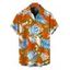 Men's Hawaii Vacation Shirt for Beach Colorblock Tropical Monstera Leaf Print Button Up Shirt - Vert clair 3XL