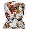 Hawaiian Vacation Romper Sketch Tropical Floral Print Pocket Off the Shoulder Romper - Vert XL | US 12