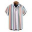 Men's Vacation Shirt Colorful Striped Print Button Up Shirt - multicolor A 5XL