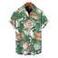 Men's Hawaii Vacation Shirt for Beach Colorblock Tropical Monstera Leaf Print Button Up Shirt - Orange 5XL