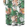 Men's Hawaii Vacation Shirt for Beach Colorblock Tropical Monstera Leaf Print Button Up Shirt - Vert clair M