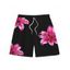 Men's Beach Shorts Lily Floral Print Drawstring Pocket Board Shorts - Rose 5XL