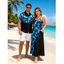 Vacation Couple Outfit Dots Floral Pattern Spaghetti Strap A Line Tank Dress and Roll Up Sleeve Shirt Matching Outfit - Noir S | US 4