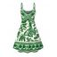 Vacation Dress Tropical Leaf Geometric Printed Spaghetti Strap Mini Dress - Vert XXXXXL | US 20