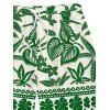 Vacation Beach Shorts Tropical Leaf Geometric Printed Drawstring Pocket Board Shorts - Vert 5XL