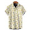 Men's Hawaiian Vacation Shirt Allover Ditsy Floral Print Button Up Shirt - Jaune clair 5XL
