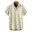 Men's Hawaiian Vacation Shirt Allover Ditsy Floral Print Button Up Shirt - Jaune clair 5XL