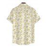 Men's Hawaiian Vacation Shirt Allover Ditsy Floral Print Button Up Shirt - Jaune clair XL