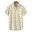Men's Hawaiian Vacation Shirt Allover Ditsy Floral Print Button Up Shirt - Jaune clair 3XL