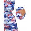 Hawaiian Vacation Romper Striped Hibiscus Floral Palm Leaf Print Pocket Off the Shoulder Romper - Bleu M | US 6