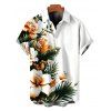 Men's Hawaiian Vacation Shirt Hibiscus Floral Tropical Leaf Print Button Up Shirt - Vert profond L